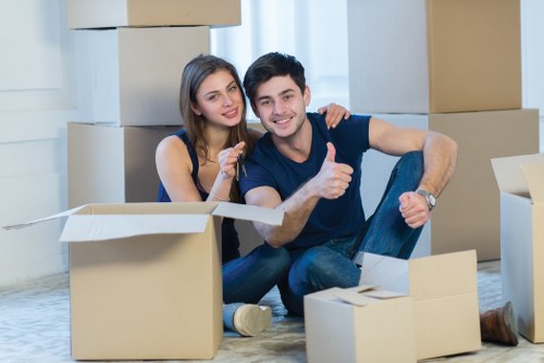 Packed household items ready for storage