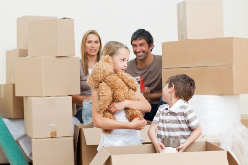 Boxes and labels prepared for a Richmond house move